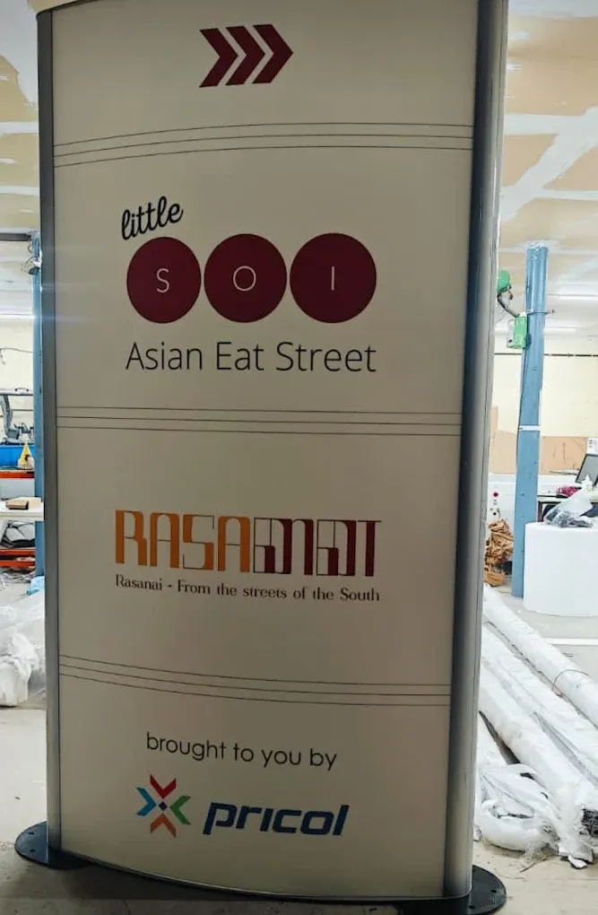 Standing directory wayfinding pylon sign for Little SOI Asian Eat Street