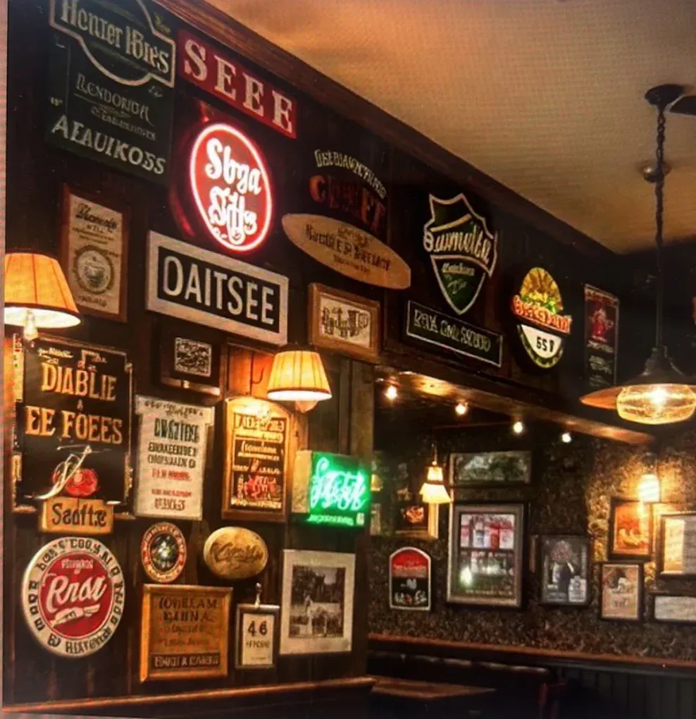 Vintage Pub & Brewery Wall